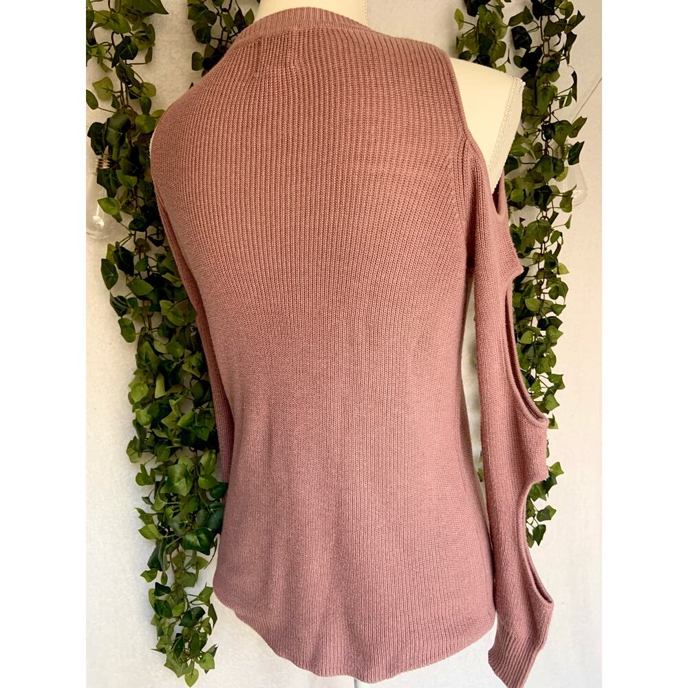 Hippie Rose Nude Pink Long Sleeve Arm Cut Out Crew Neck Sweater Top Women's S - Picture 8 of 9
